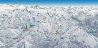 Plan des pistes Domaine Les Sybelles 2024-2025