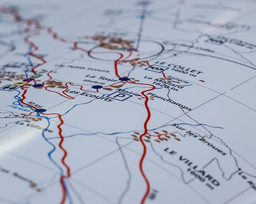 Plattegrond van het skidorp