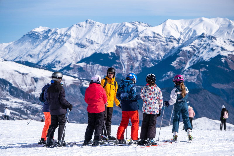 Skieurs sur piste