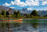 Paddle sur le plan d'eau