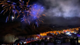 Feu d'artifice et vue sur le hameau de La Chal à Saint Jean d'Arves