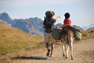 Balade avec âne en famille