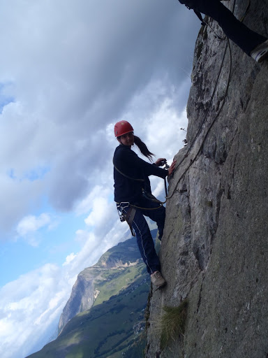 Iron way supervision with a mountain guide